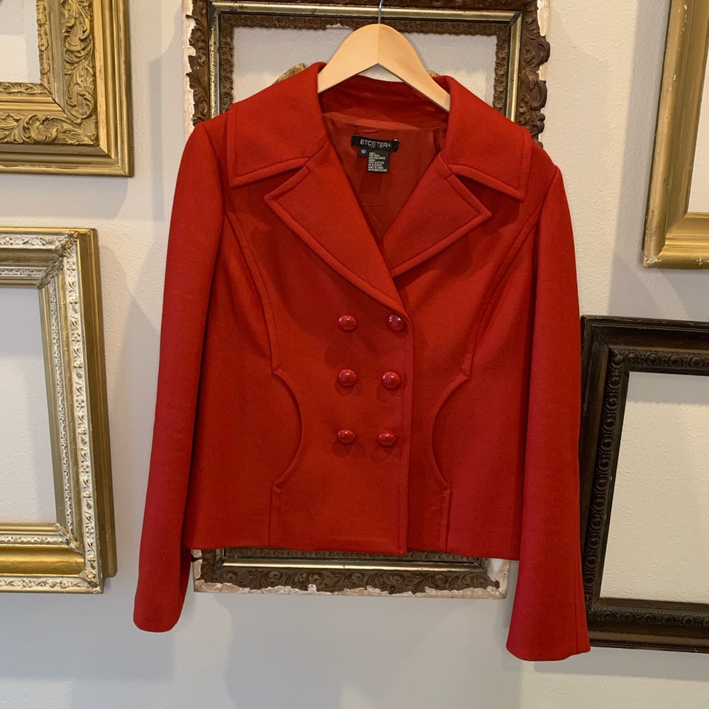 Women’s Red Pea Coat